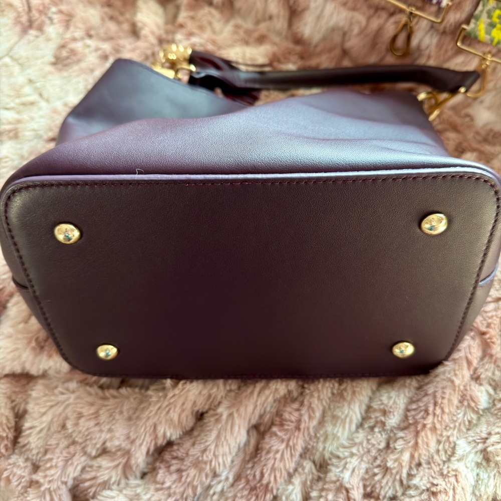 Pom Pom London Women's Lambeth Shoulder Bag in Plum excellent condition - Picture 6 of 6